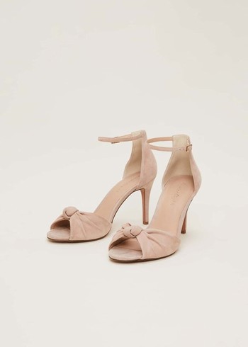 Phase Eight Nude Suede Open Toe Heels Beige USA | 7490168-OI